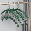 Stainless Steel Clothes Drying Hanger Metal Waterproof Drying Rack 10 Clips Hook Laundry Airer Hanger Underwear Socks Holder