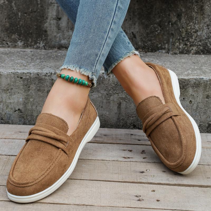 Large Size Slip-On Flat Bottom Women's Shoes Casual Spring Autumn New Style Shoes Versatile Comfortable Round Toe