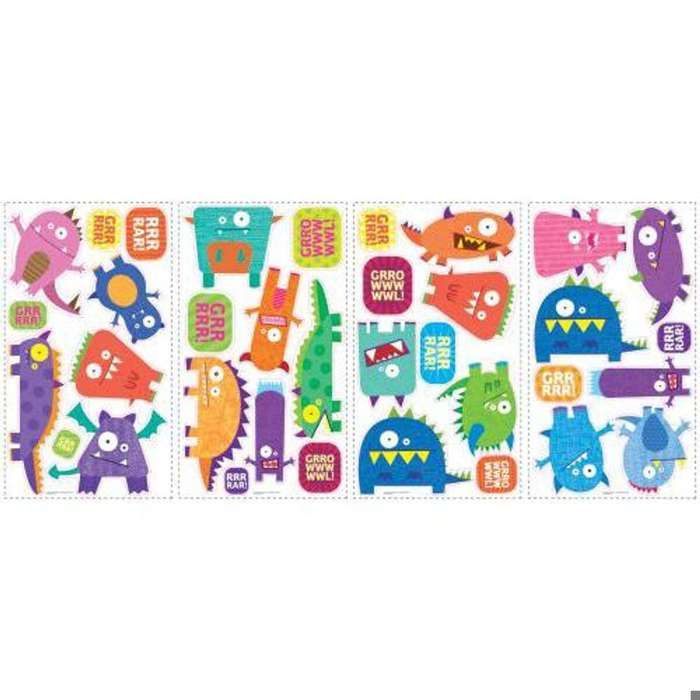 Stickers repositionnables petits monstres