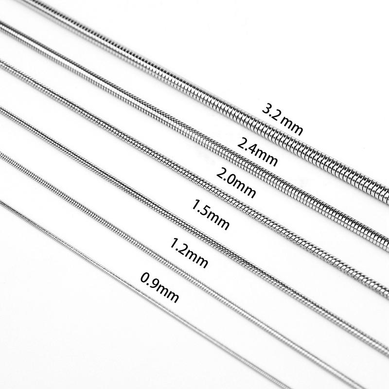 0.9/1.2/1.5/2.0Mm Stainless Steel Necklace For Men Hip Hop Titanium Steel Square Snake Chain Necklace Jewelry Accessories