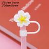 Straw Flower Silicone Cover Straw Cap Dustproof Reusable Stoppers Color Solid