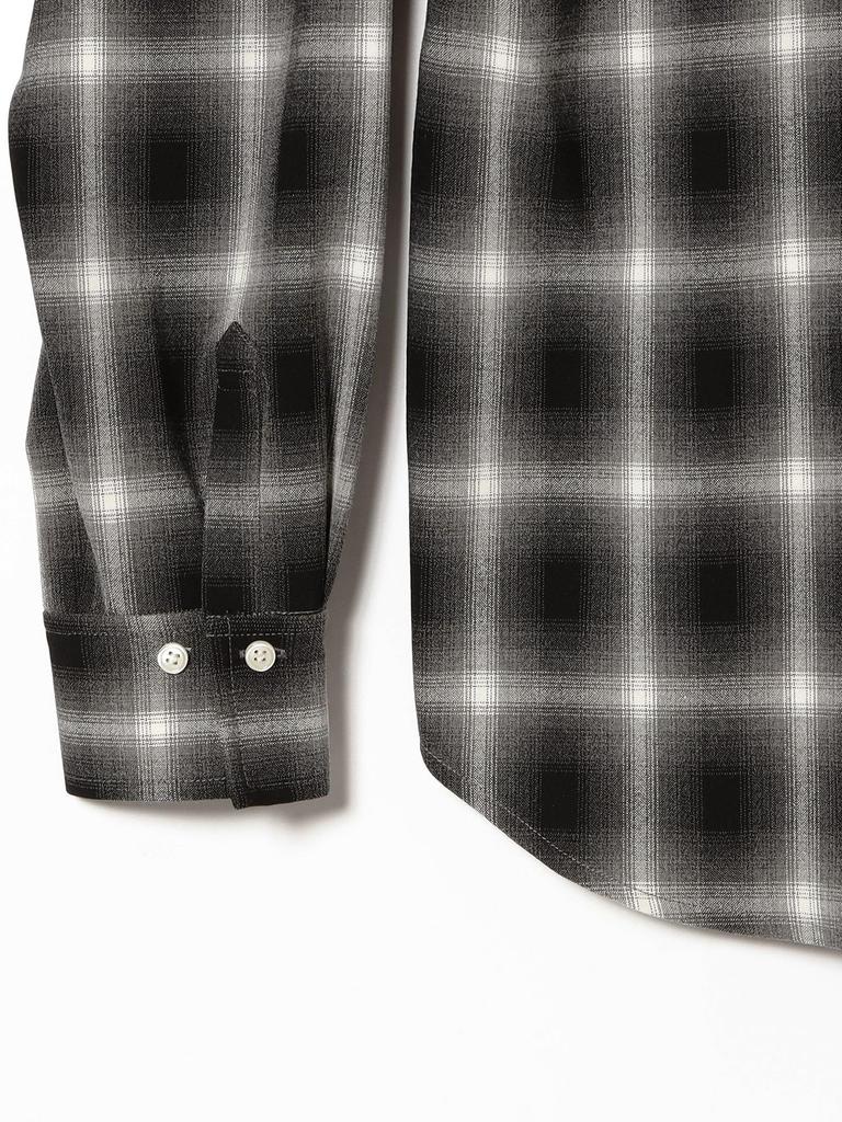 Ray Beams Women's Ombre Check Oversized Shirt, Black, One Size, Large/Sized Shirt/Blouse