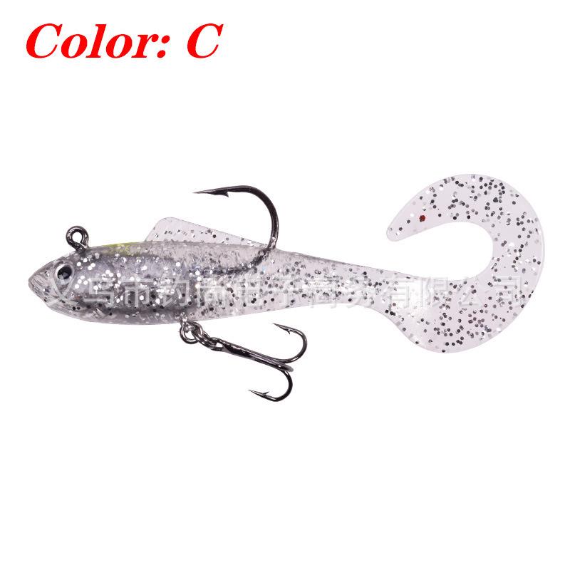 8.5cm/12g Curl Tail Soft Bait Lead Head Lure for Long Cast Artificial Fishing