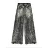 RogueWave Y2K Punk Hip Hop Jeans Herren Damen Streetwear Coast Arbeitskleidung Ripped Style Loose Gewaschene Kleidung Bodenwischende Hose