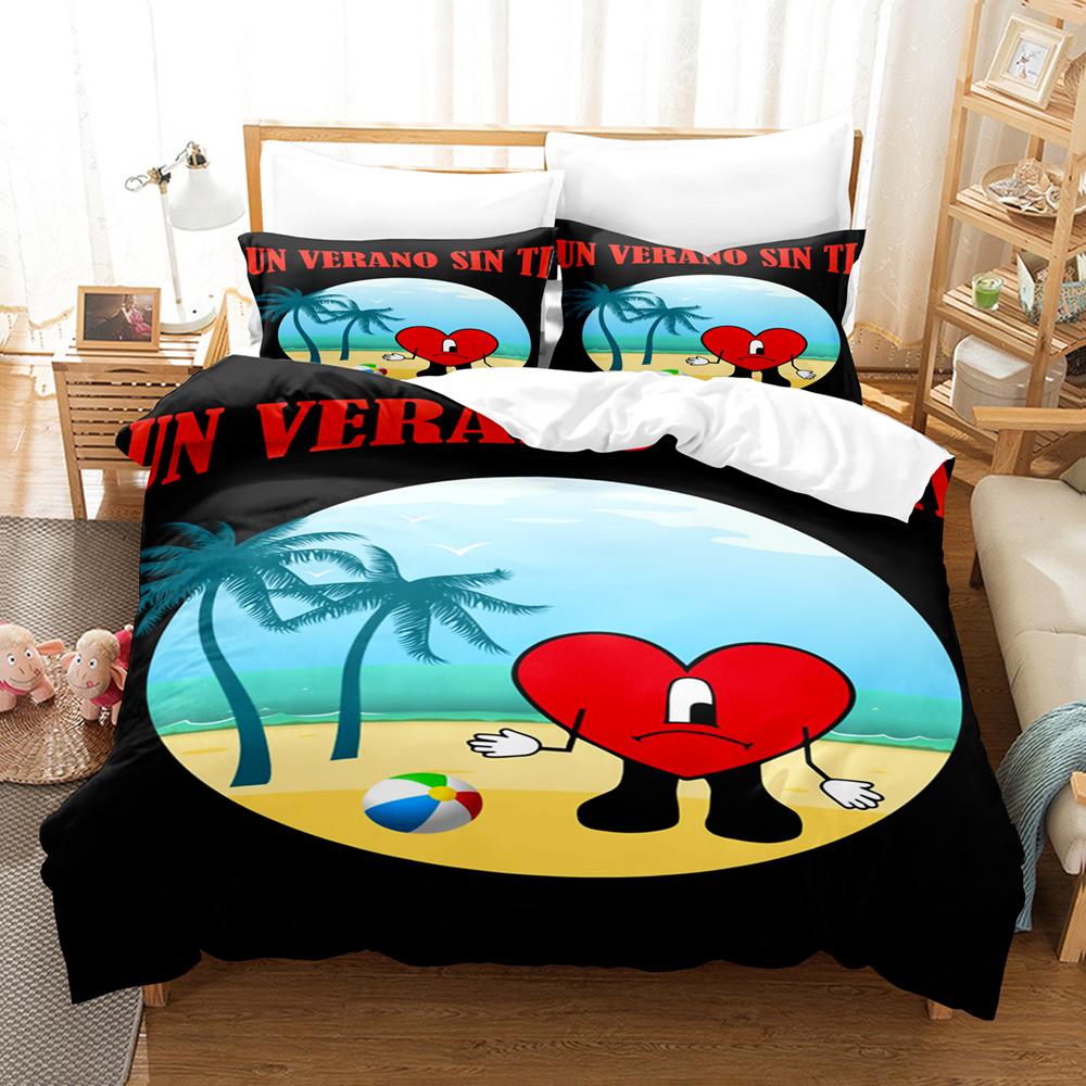 Comforter Popular Bad Bunny Bedding Set Un Verano Sin Ti Comforter Bed Sets Gifts Usa Size Twin Full Queen King Dropshipp