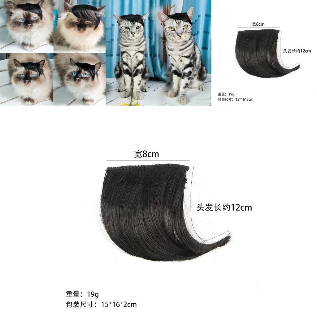 High-temperature Fiber Pet Costume Wig With Playful Side Bangs For Festive Fun