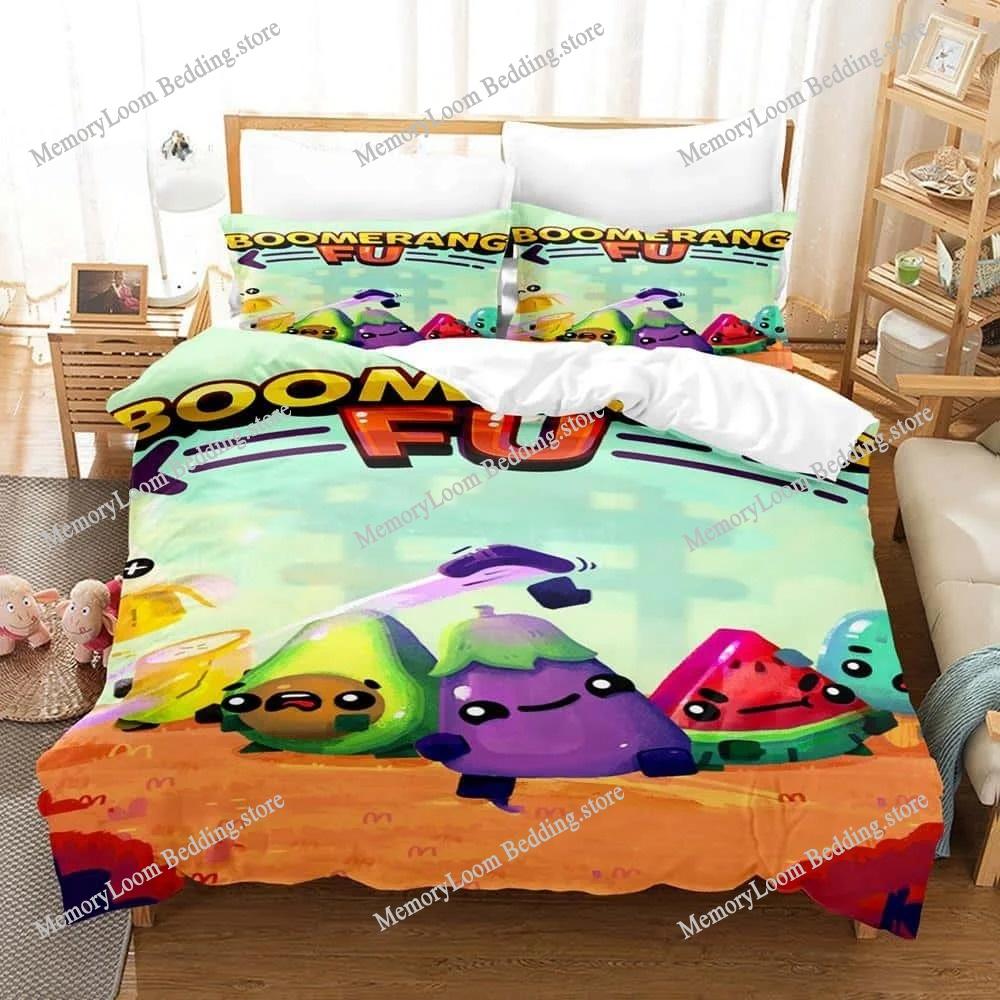 Set de lenjerie de pat 3D Kawaii Game Boomerang Fu Single Twin Full Queen King Size Set de pat Adult Copil Dormitor Seturi husă de plapumă Textile de casă
