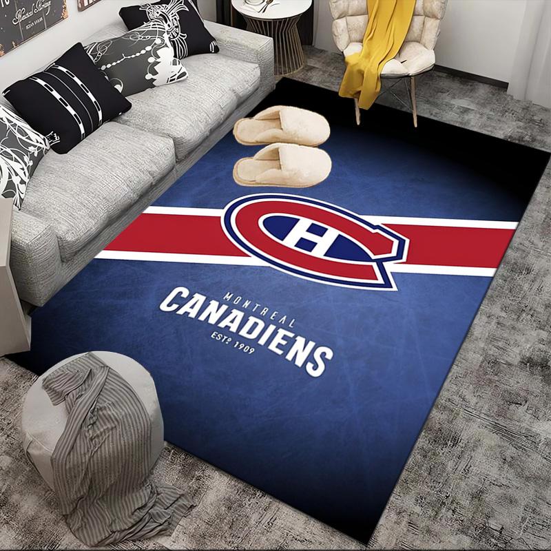 Tapis de sol Équipe de hockey des Canadiens de Montréal Convient pour l'intérieur et l'extérieur, Tapis pour maisons, bureaux, salons, Décoration intérieure, Cadeau de Noël