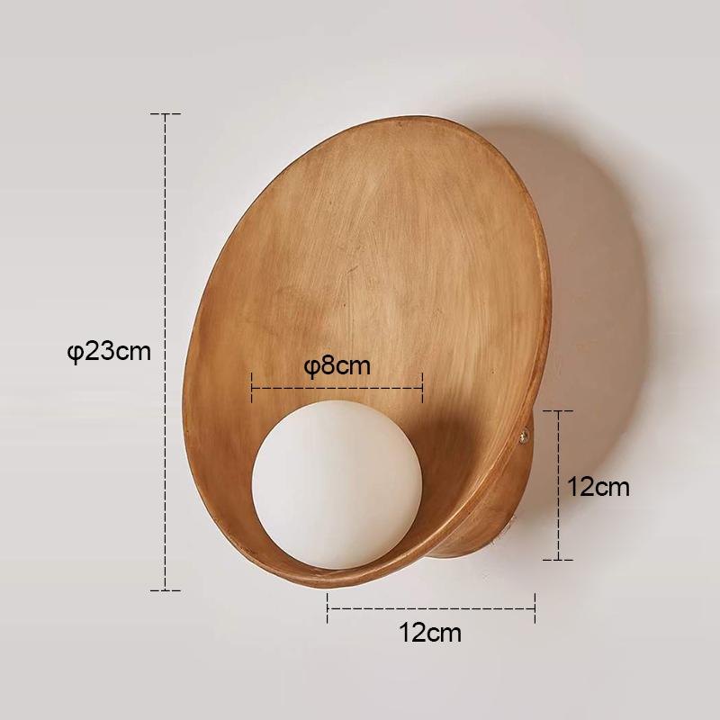 Chinese Style White Brown Shell Wall Lamp Japanese Creative LED Lighting Homestay Bedroom Corridor Resin Wall-mounted Sconces