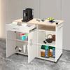 Wooden Kitchen Cart with Wheels, Mobile Kitchen Island with Drawer & Storage, Rolling Serving Trolley  Organizer for Dining Room