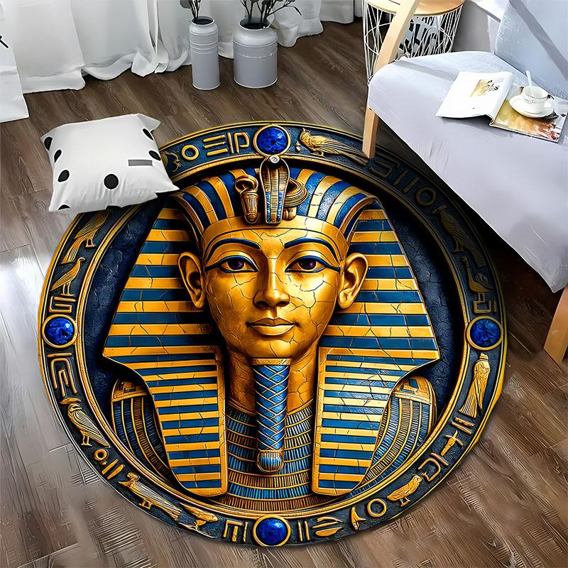 Free shipping! Pharaoh-Themed Rug for Historical Decor Spaces round carpet for home sofa bedroom, gift