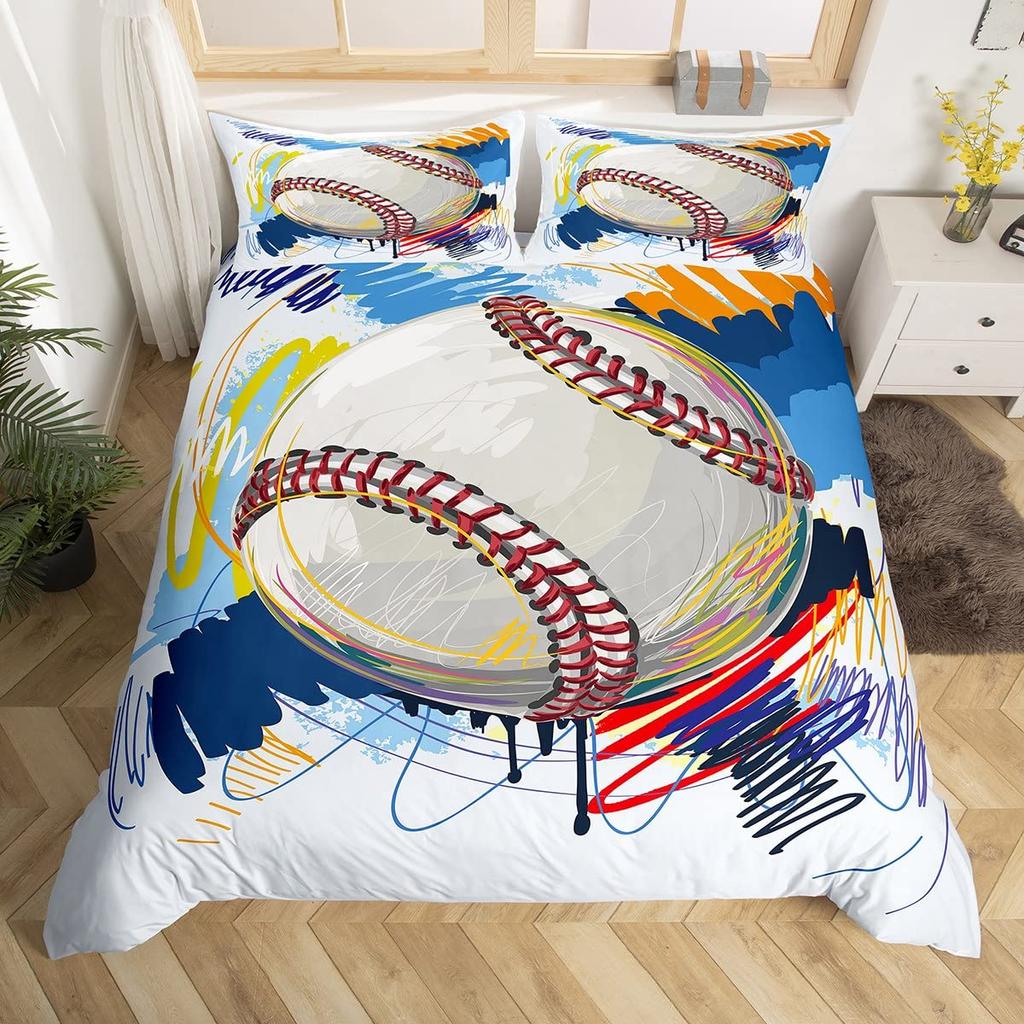 Kids Volleyball King Queen Duvet Cover Teens Ball Sports Bedding Collection Grunge Hippie Tie Dye Comforter Cover Polyester Quilt Cover