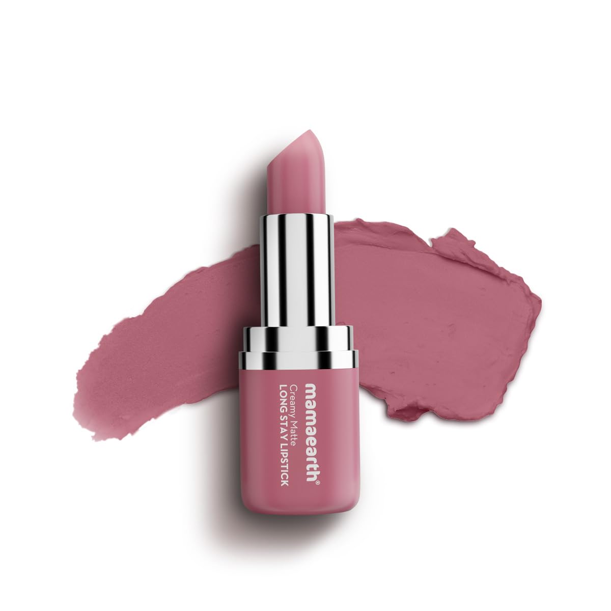 

Mamaearth Creamy Matte Long Stay Lipstick 4.2g Pack of 1 with Intense Color & Hydrating Finish (Mauve Bloom)