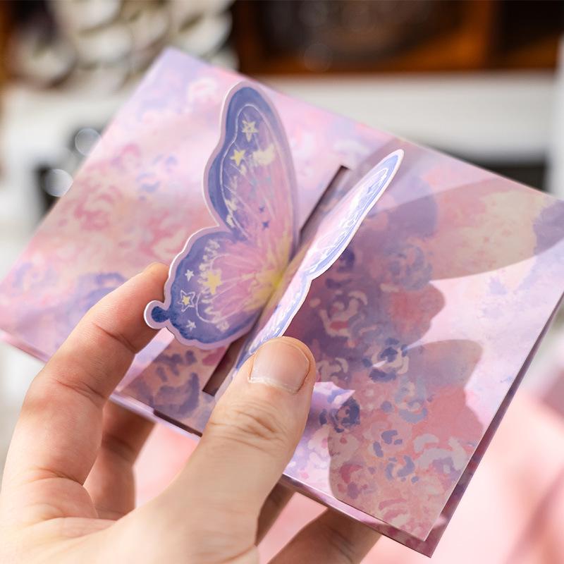 Foldable 3D Butterfly Greeting Card with Envelope - Ideal Gift for Friends or Couples
