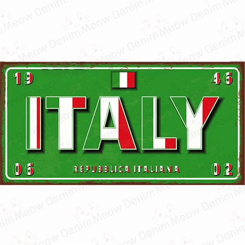 Country Metal Sign Tin Plate, France, Russia, Car, Garage, Club Decoration, Spain, Poland, London, Portugal, Korea Plate, N397