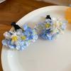 Cloth Simulation Flower Hairpin Colorful Headdress Flower Side Clip Headpieces Ancient Style Chinese Style Hair Clip Travel