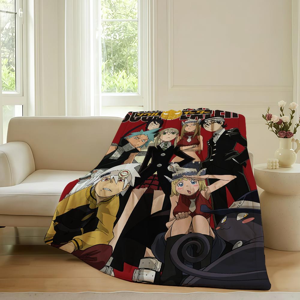 Anime przygodowe Soul Eater Koc na Sofę Biuro Łóżko Samolot Podróż Sen Czytanie Relaks Kemping Miękki i Ciepły