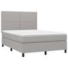 VidaXL Lit à sommier tapissier avec matelas Gris clair 140x190cm Tissu - Modèle 3141689
