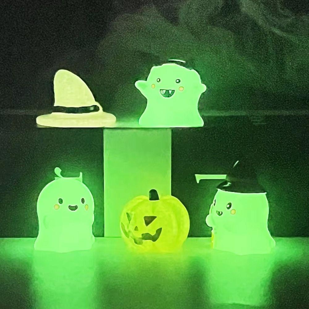DIY Halloween Ghost Miniatures Pumpkin Ghost Ornament Halloween Luminous Ornament  Party Props