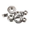 304/201 Stainless Steel Left-Hand Locking Flange Nut with Anti-Slip Washer, Fine Thread M3-M10