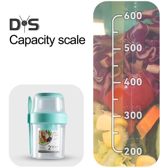 1 Set 560/760ml Capacity Scale Yoghurt Cup Sealing Practical Breakfast Oatmeal Cereal Nut Yogurt Salad Cup