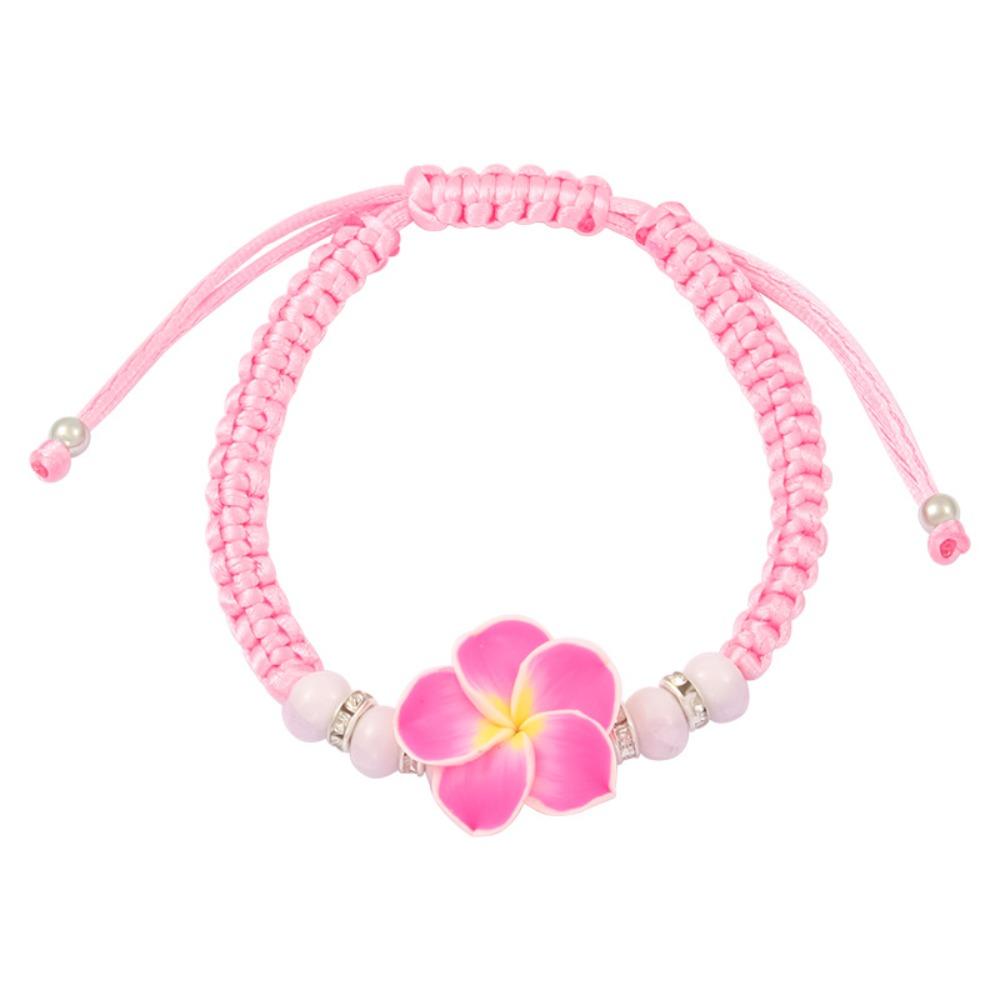 Boho Polymer Clay Braid Rope Bracelet Colorful Bohemian Beach Jewelry Cute Flower Bracelet  Women