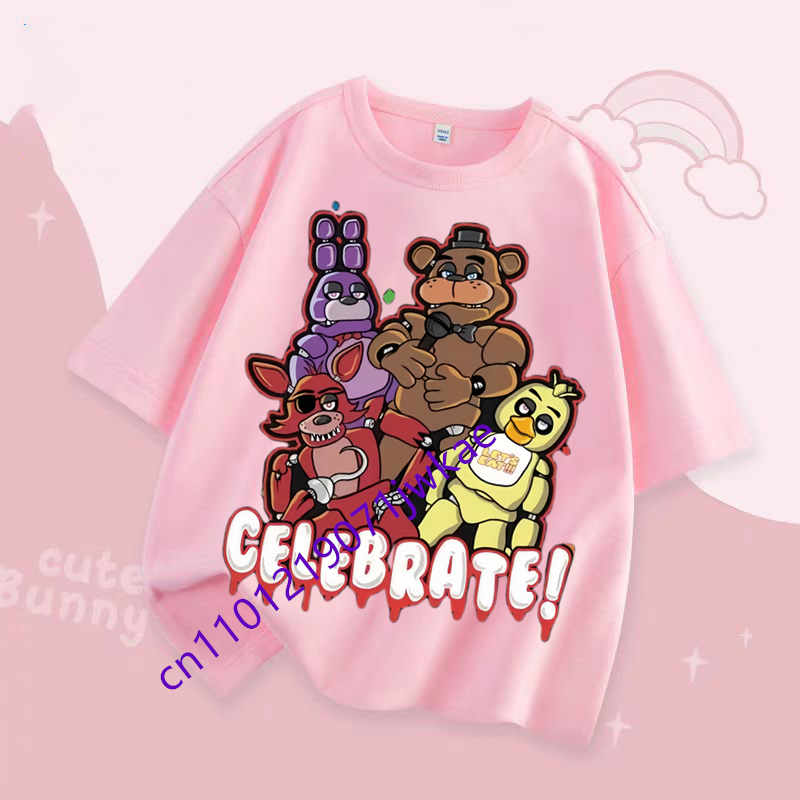 FNAF Prodyšná trička Děti Pět nocí u Freddyho Roztomilý krátký top Kluci Dívky Letní módní tričko Dětské oblečení