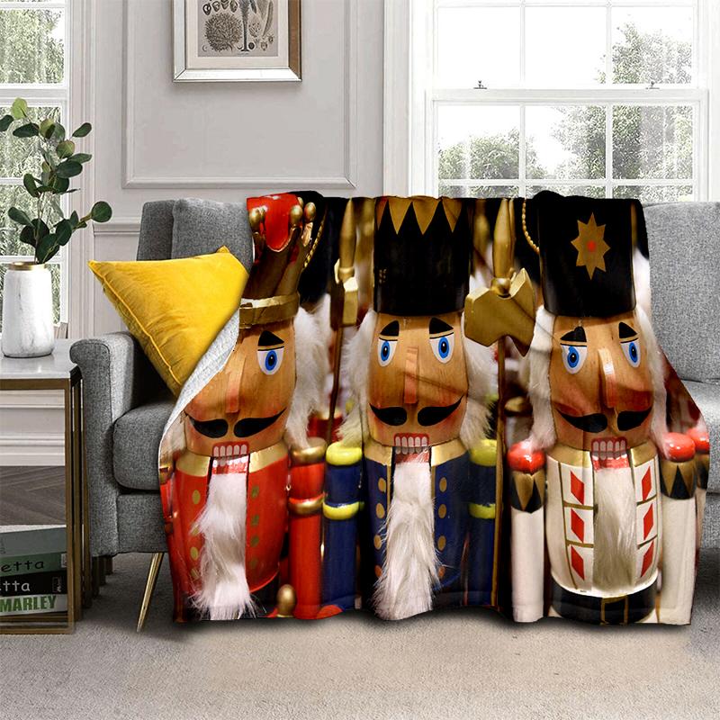 The Nutcracker Merry Christmas Cartoon Doll Festival Gift Blanket,Soft Throw Blanket for Home Bedroom Bed Sofa Picnic Cover Kids