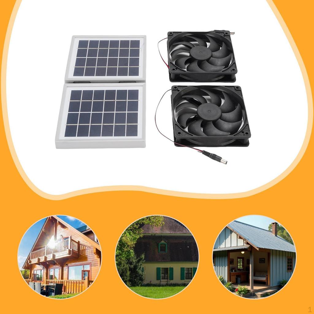 Solar Exhaust Fan Cooling Ventilation Easy to Use 10W 5V Sturdy Board Powered for