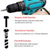 2 Speed 32V Electric Cordless Impact Drill with Lithium-Ion Battery Electric Screwdriver Power Driver 3 IN1 with LED Light