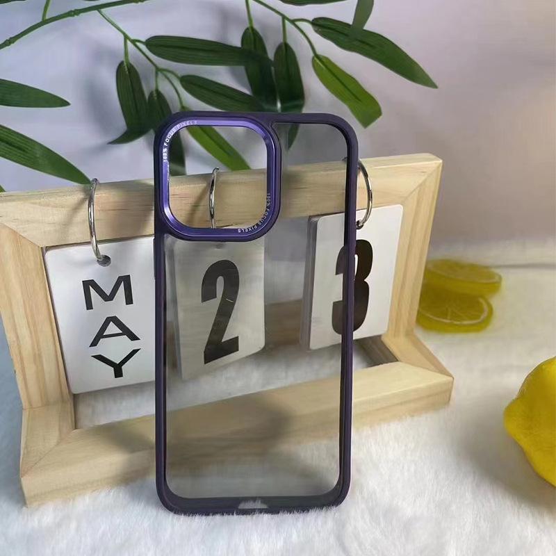 Metal Frame Suitable for Apple 15 Promax Mobile Phone Case Simple Light Luxury Acrylic IPhone 13 Anti-fall Hard Case