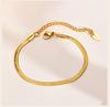Herringbone Bracelet Women ,Thin Flat Snake Chain Link Wristband Stainless Steel Jewelry