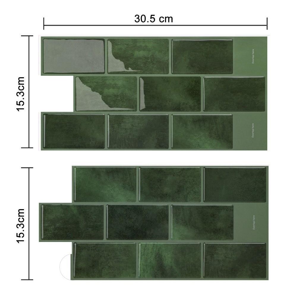 2 шт. Самоклеювальні кухонні шпалери Однотонні Водонепроникні Плитка для ванної Клейкі наклейки Потовщені Водонепроникні Наклейки для декору стін