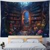 VIKAMA Library Enchanted Bookshelf Tapestry  Aesthetic Wall Art  Home Accents Decor for Living Room Dorm Bedroom
