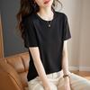 Women Plus Size Solid Short Sleeve T‑Shirt Loose Round Neck Summer Tops 2XL‑6XL