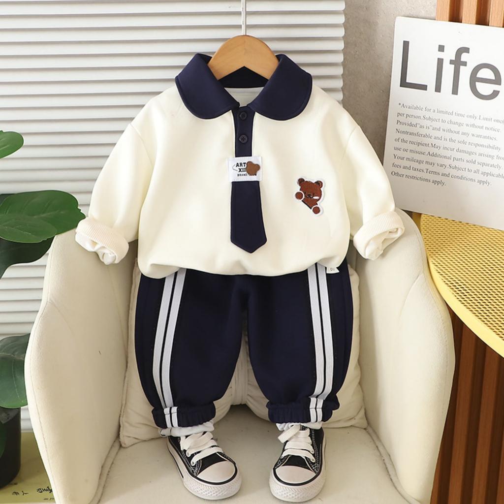 Kids Casual Long-Sleeve Set, Comfortable Daily Wear Outfits