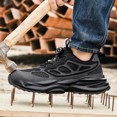 Sicherheitsschuhe mit Stahlkappe Herren, Anti-Smash, Durchstichsicher, Leichte Atmungsaktive Mesh-Arbeitsstiefel, Industrieller Bau-Sneaker
