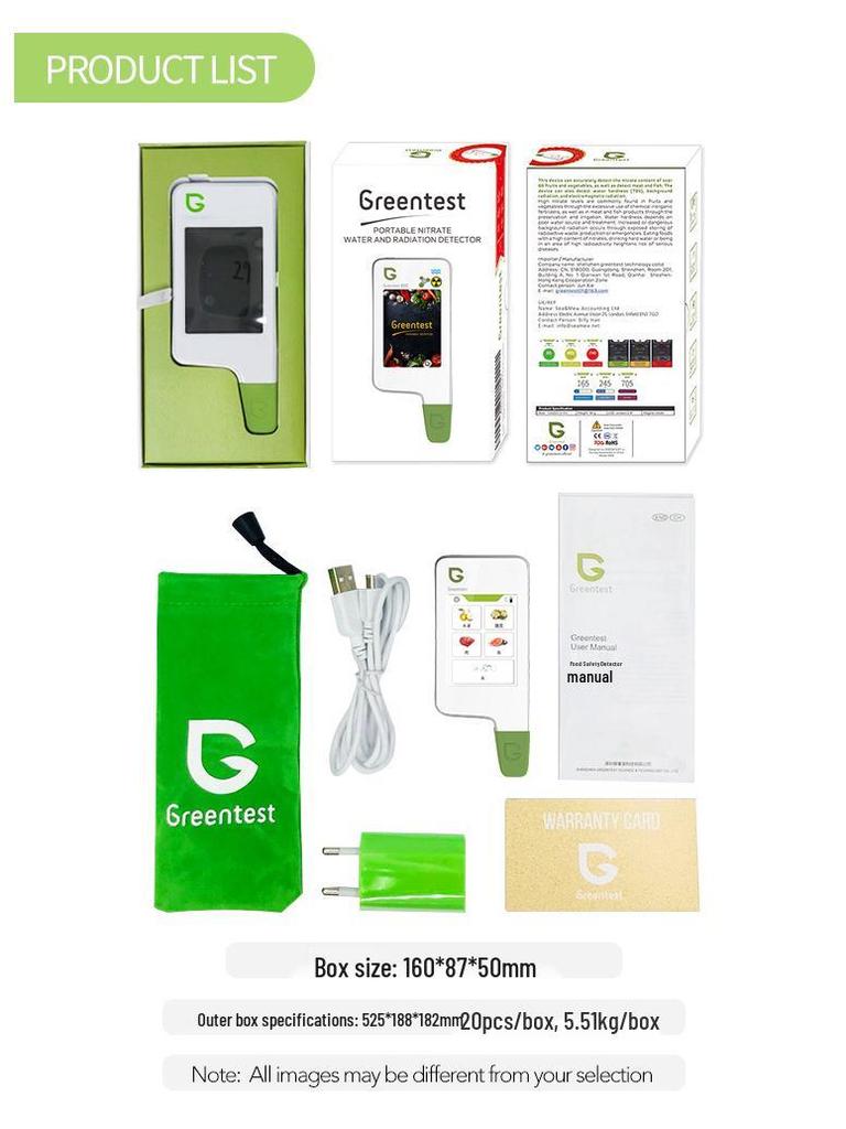 GreenTest 1 Portable Nitrate Tester for Fruits and Vegetables with Capacitive Screen