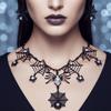 Black Zinc Zinc Alloy Halloween Jewelry Set Dark Gothic Black Choker Necklace  Witch Costume