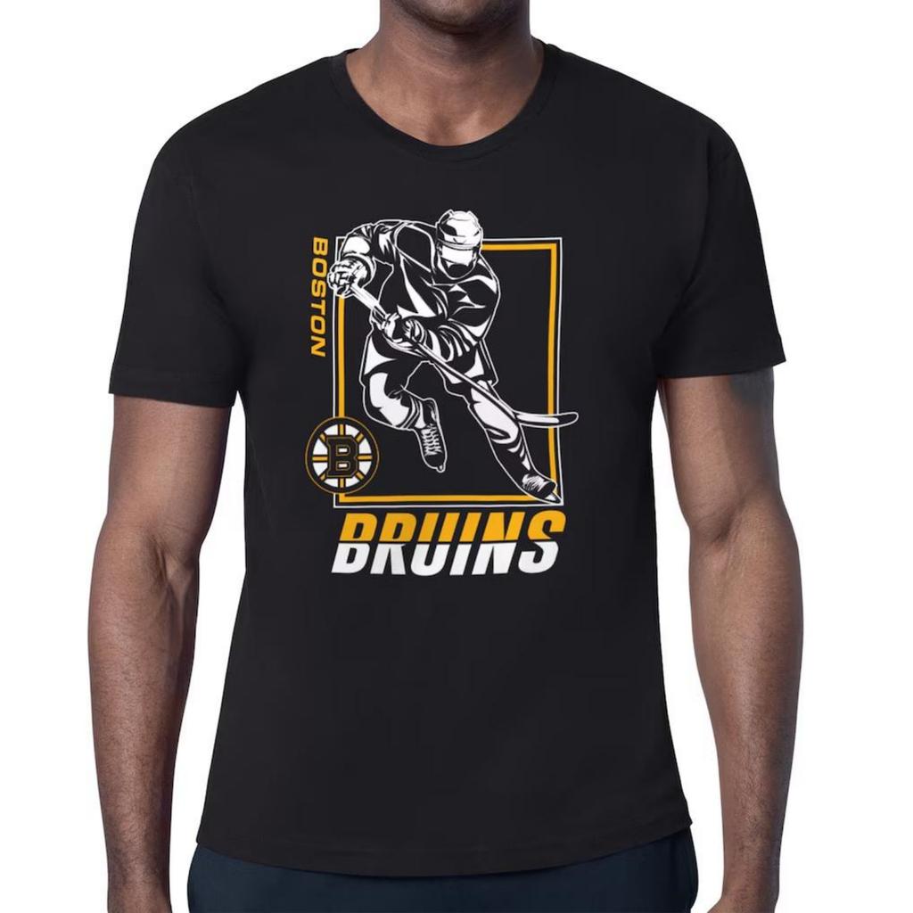 T-shirt Boston Bruins Starter Look Mesh Nome Squadra Comoda Traspirante Estate Stadio Autentica Stack Nome Numero T-shirt