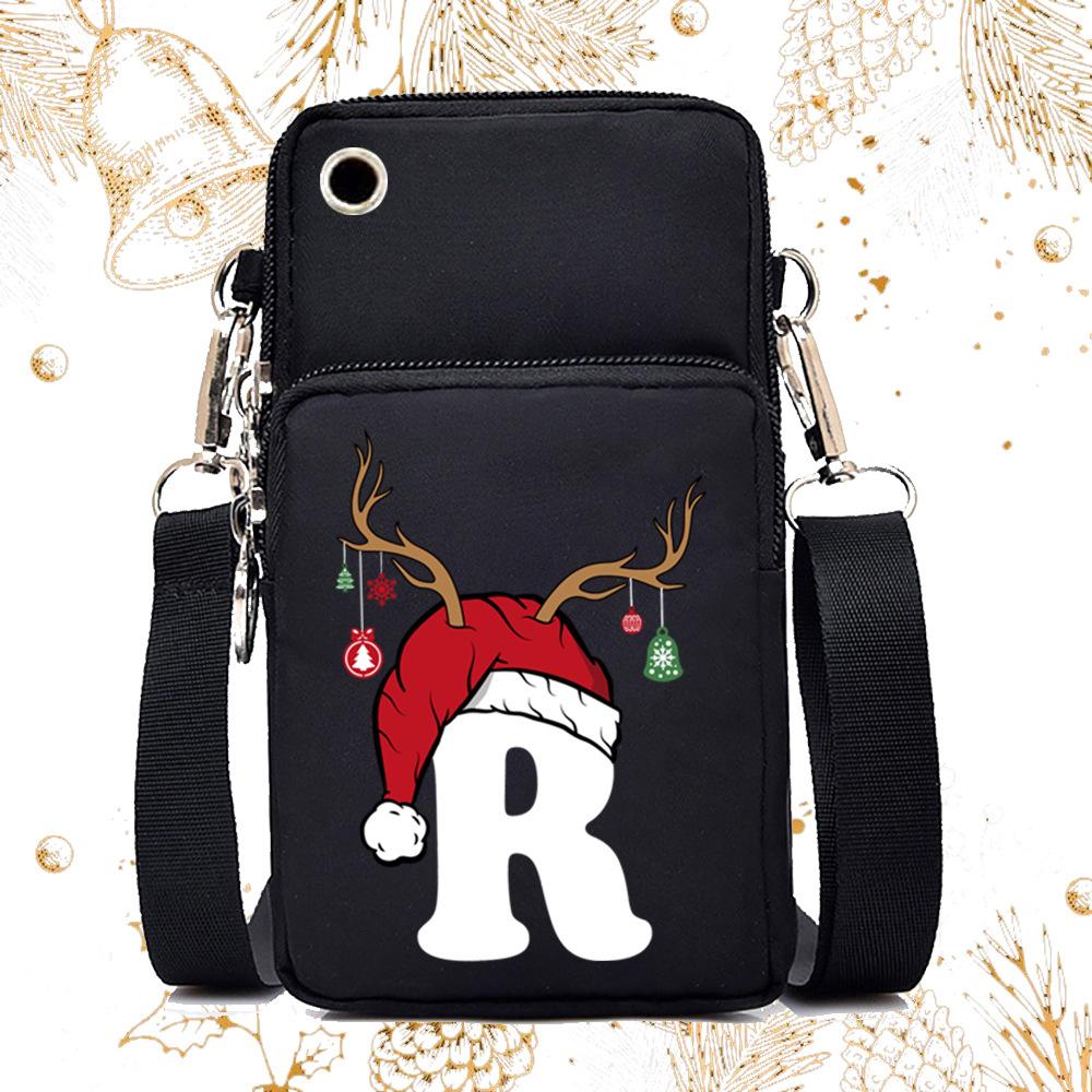 Lightweight Casual Portable Messenger Bag Multifunctional Christmas 26 English Letter Printing