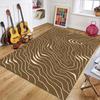 Modern Abstract Wavy Line Area Rug, Minimalist Neutral Tone Floor Mat for Living Room Bedroom, Soft Non-Slip Home Decor Carpet