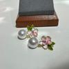 Boucles d'oreilles Clous Fleur Émail Rose Romantique Pour Femmes Mode Tempérament Doux Boucles d'Oreilles Bijoux Accessoires
