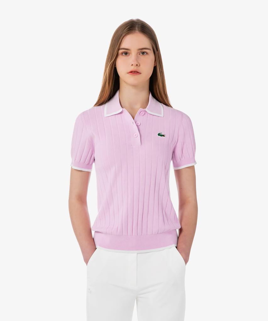 LACOSTE Women'S Golf Textured Short Sleeve Polo Sweater Af9430-56G 36S
