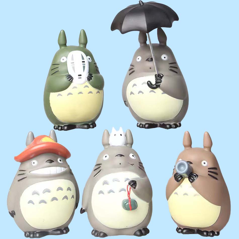 sold 5pcs cartoon Totoro Figure Mini Statue Cute Toys Room Ornaments Kawaii Figures Toy Kid Gifts Collecctibles