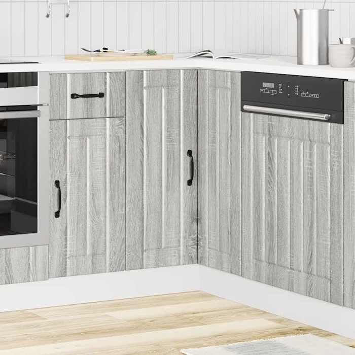 VidaXL Lucca Corner Kitchen Cabinet Sonoma Grey Engineered Wood, Corner Cabinet, Corner Sink Unit,, Furniture 853753