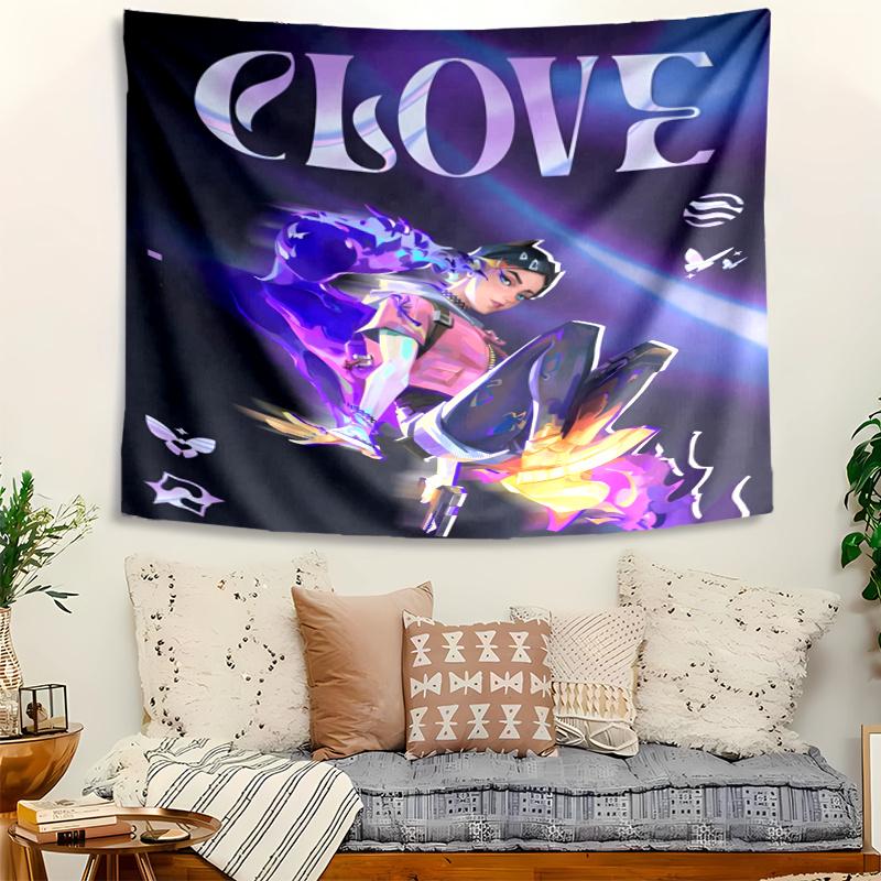 VALORANT Tapestry, Wall Hanging Tapestry, Pattern Tapestry for Dorm Bedroom Living Room Wall Art Photography Backdrop
