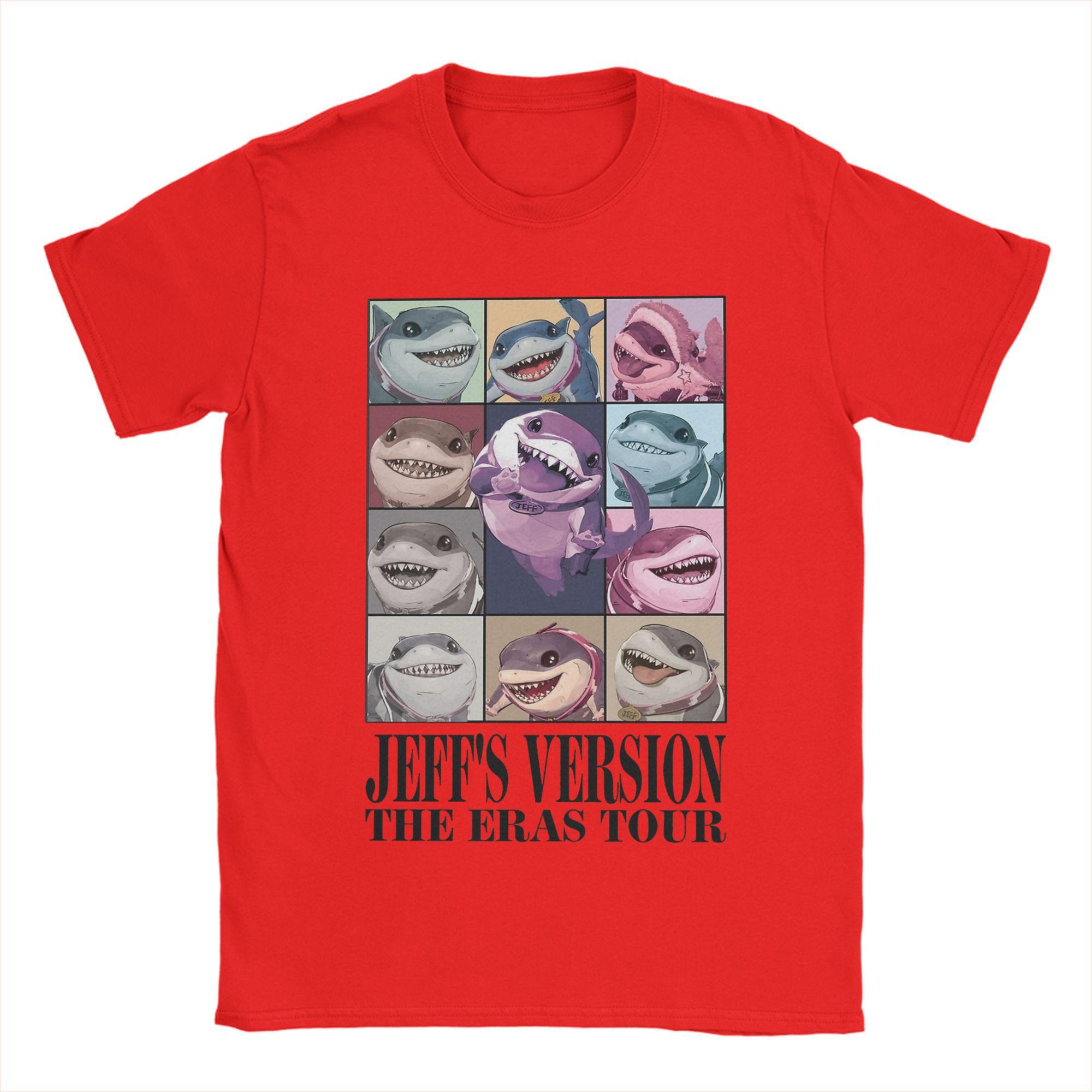 

Мужская футболка Jeff The Land Shark The Eras Tour Смешная футболка 100% хлопок С круглым вырезом С коротким рукавом Одежда больших размеров S