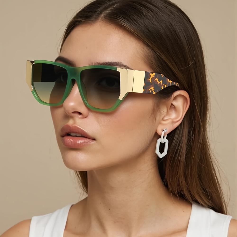 Attractive Glasses Women's Green 2025 New Fashionable Colorful Sunglasses Decorated Gradient Lenses Trendy Accessories For And Men Sunglasses