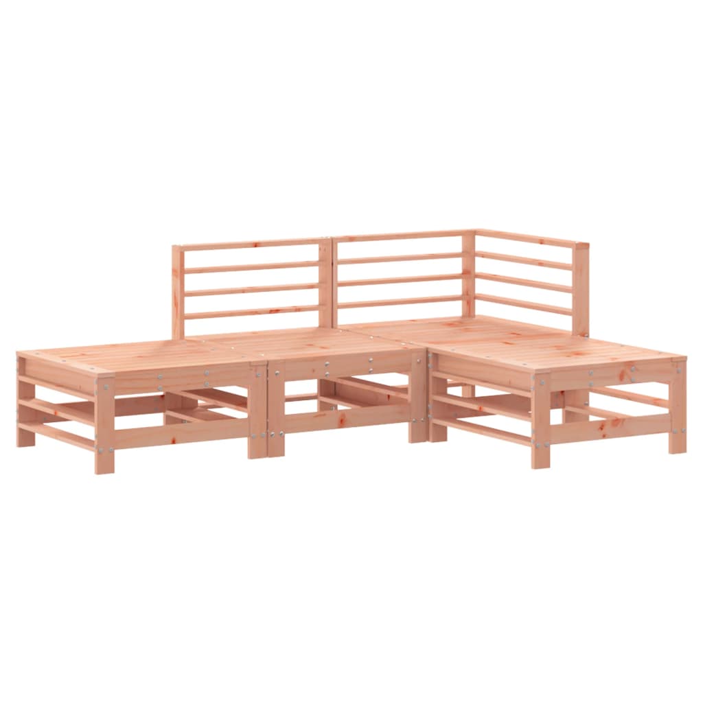 4 Piece Garden Lounge Set Solid Douglas Fir Wood